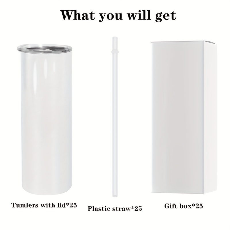 25pcs 20oz Straight Stainless  - Tumbler 20Oz White recensie en prijs