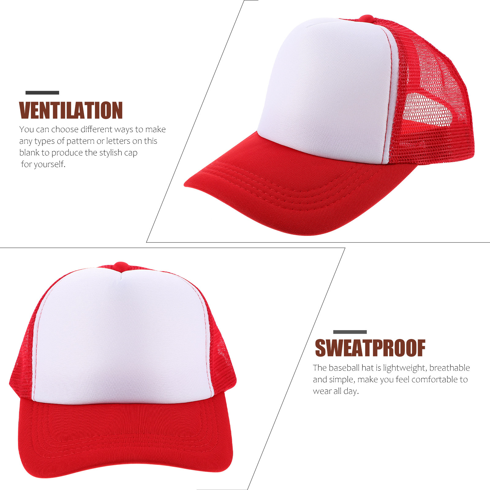 5Pcs Blank Mesh Baseball Caps  - Hat Sublimation Blank recensie en prijs