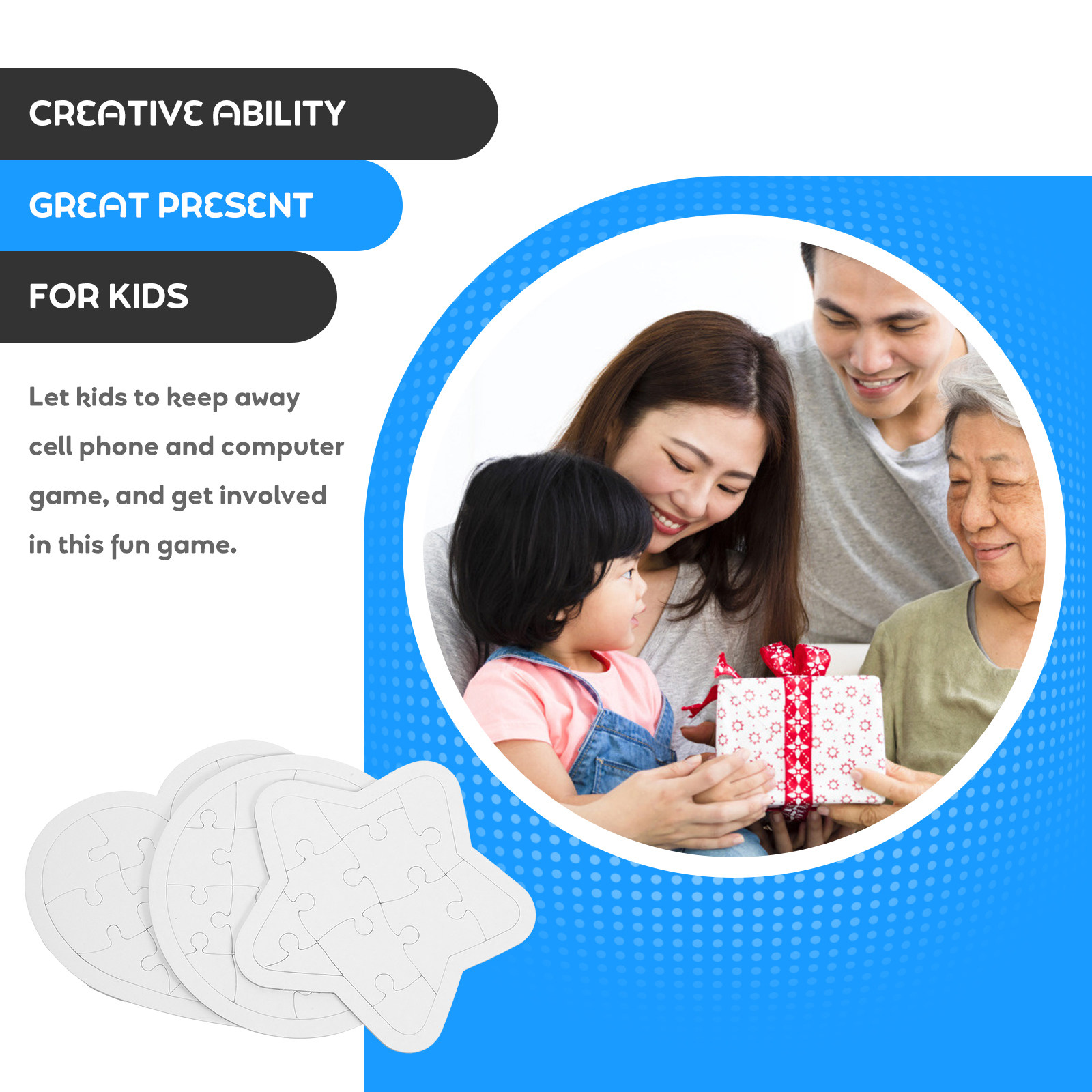 6Pcs Cartoon Blank DIY Drawing - Puzzle Blank White recensie en prijs