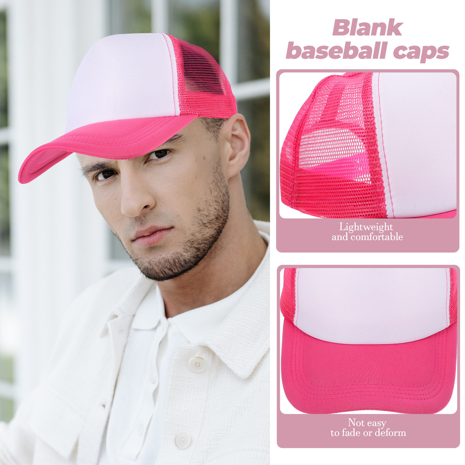 10Pcs Blank Baseball Hat Mesh  - Hat Sublimation Blank recensie en prijs