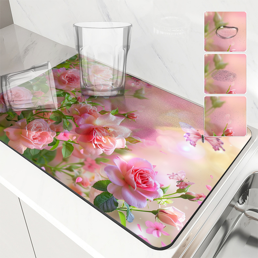 Large Kitchen Absorbent Mat Fl - Door Mat Blank recensie en prijs