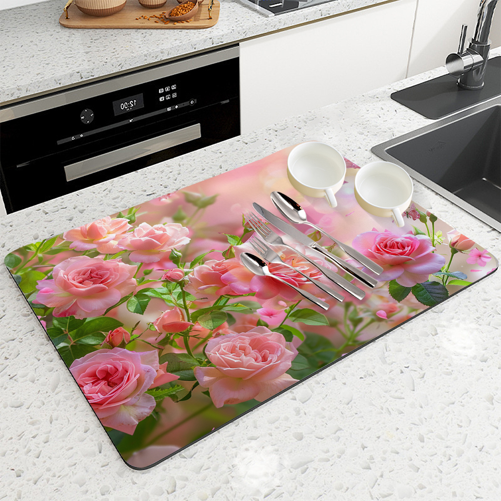 Large Kitchen Absorbent Mat Fl - Door Mat Blank recensie en prijs
