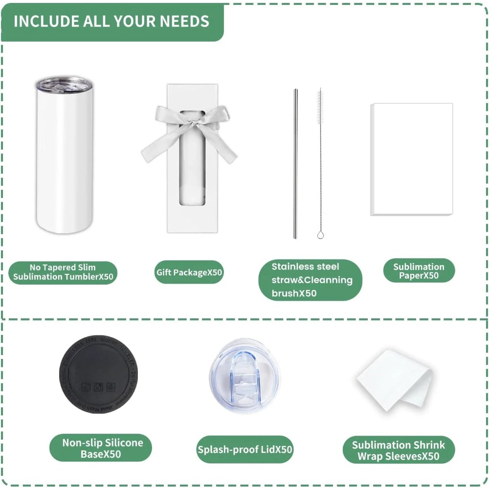 Accessorie 50 Pack Sublimation - Tumbler 20Oz White recensie en prijs